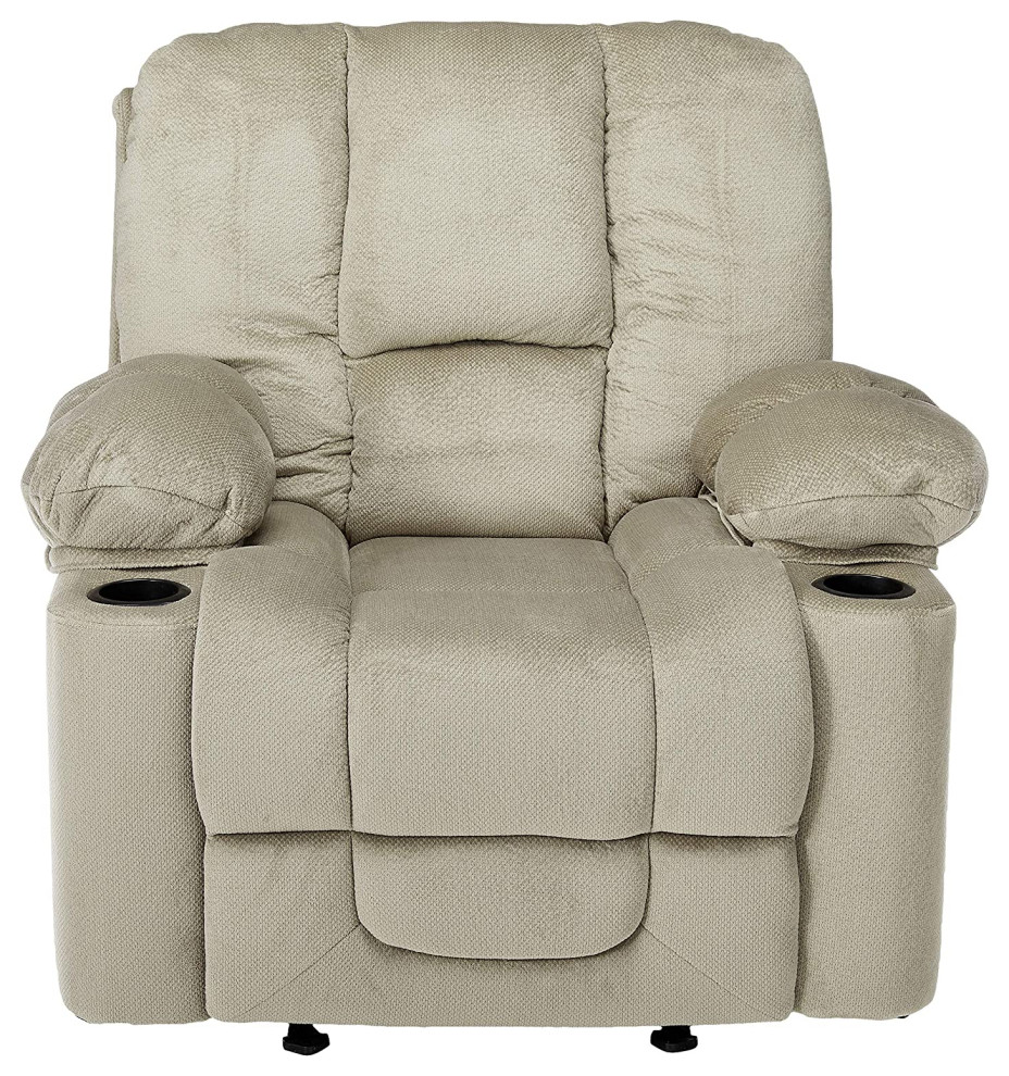 Modern Recliner  Extra Padden Seat and Back With 2 Cup Holders   Transitional   Recliner Chairs   by Declusia  Houzz