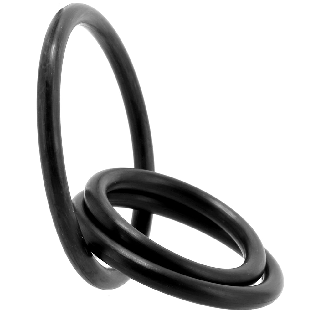 3 Pack Rubber Cock Ring in Black