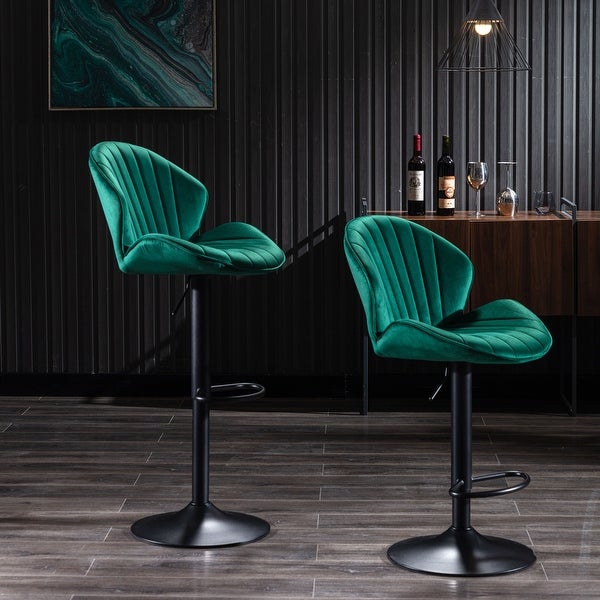 Bar Stools Set of 2 - Adjustable Barstools with Back and Footrest， Counter Height Bar Chairs