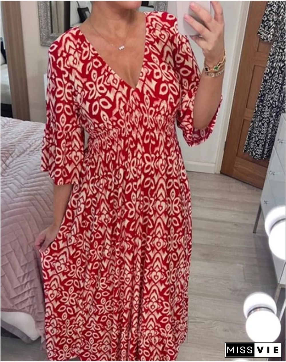 ??LAST DAY 70% OFF??V-neck floral dress