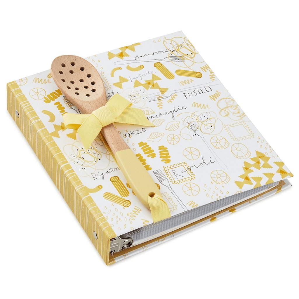 Hallmark  Pasta Recipe Organizer Book With Wooden Strainer Spoon