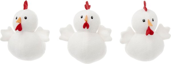 Frisco Chicken Coop Hide and Seek Puzzle Plush Squeaky Dog Toy Refills， 3 count