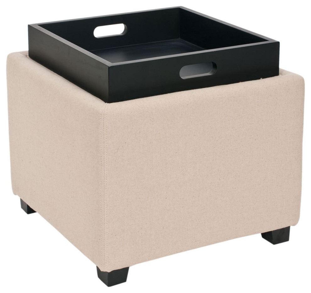 Sara Single Tray Ottoman Taupe/ Black   Modern   Footstools And Ottomans   by Virgil Stanis Design  Houzz