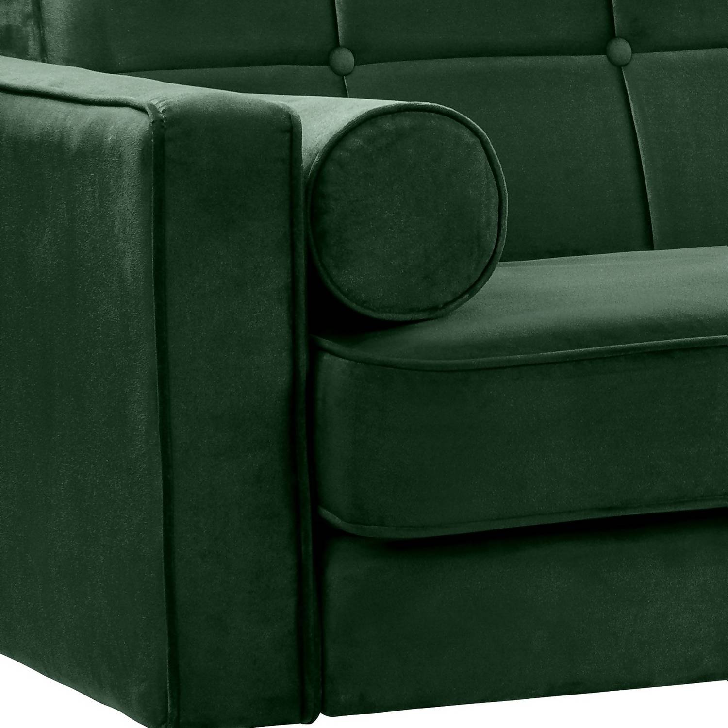 Draper Velvet 3 Seater Sofa in a Box Green