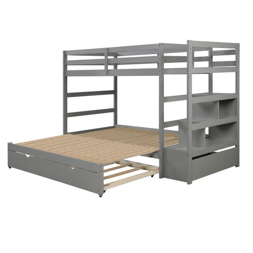 Twin Over Twin/King (Irregular King Size) Bunk Bed...