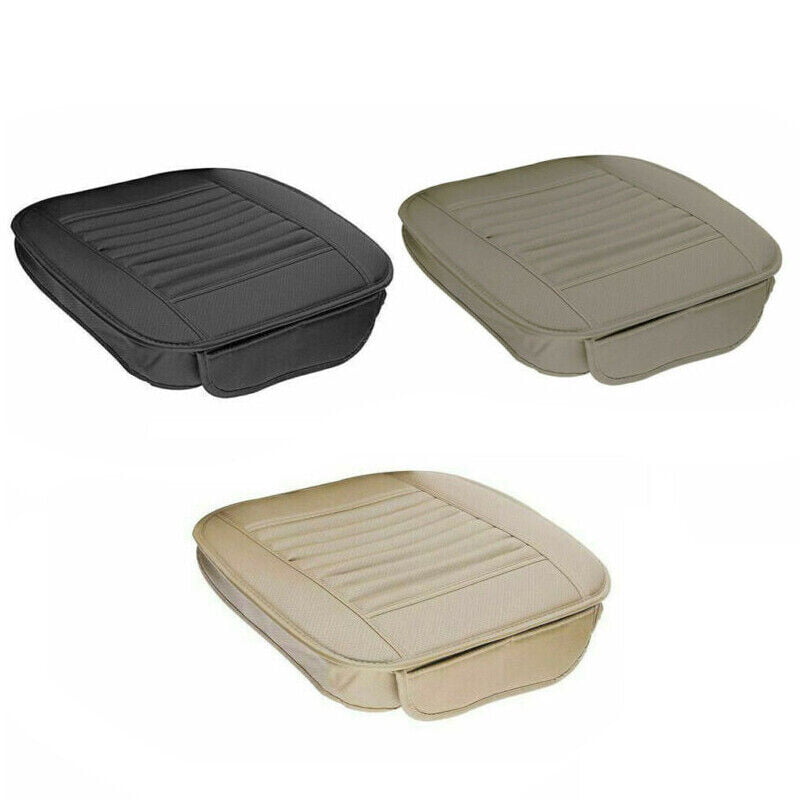 Black Car Seat Cushion Covers 1PC Breathable Car Interior Front Seat Cover Cushion Pad Mat for Auto Supplies Office Chair with PU Leather