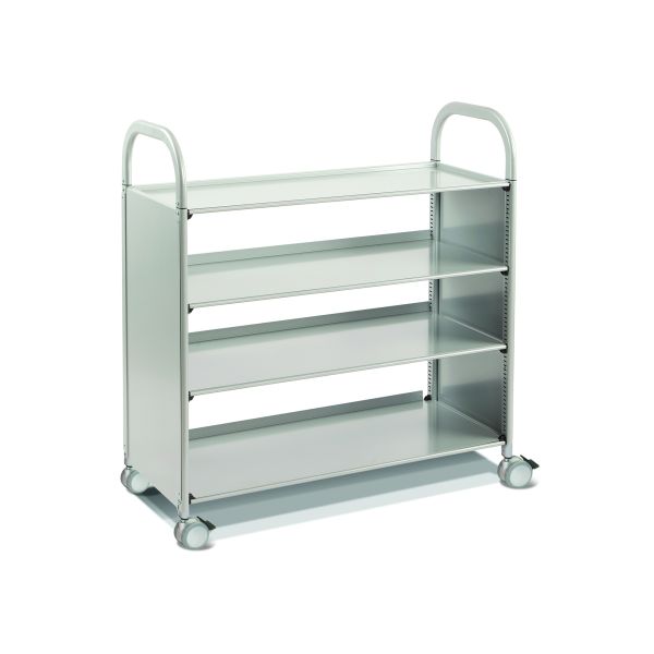 Callero Flat Shelf Cart in Silver