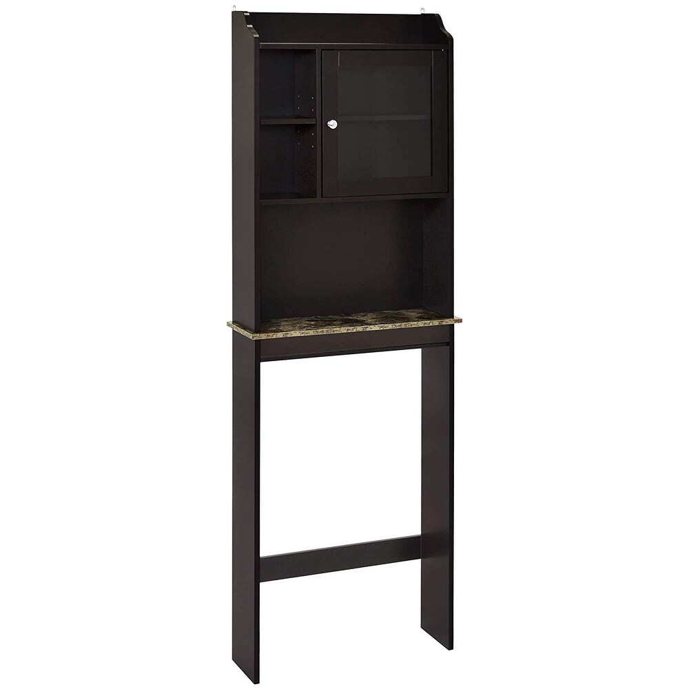 Modern Espresso Over toilet Wood Storage Cabinet   23.22 x 7.5 x 68.1 inch