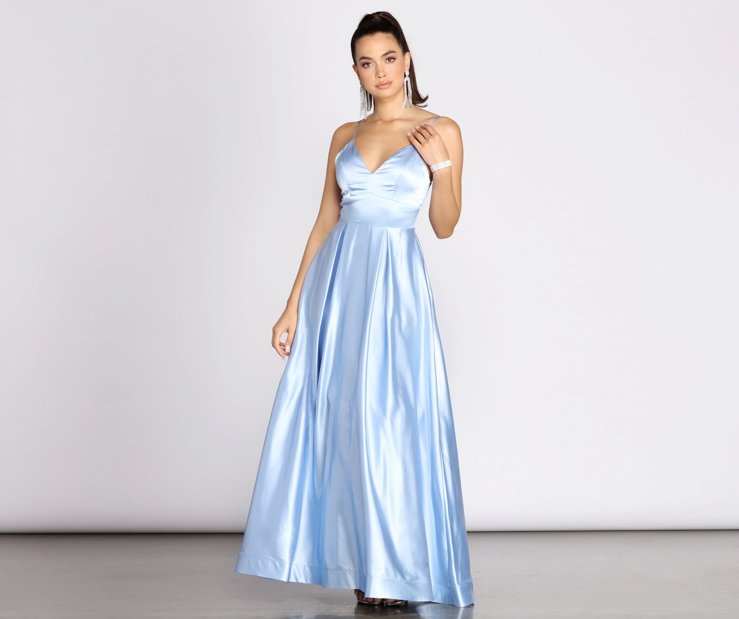 Idina Satin Lace Up Ball Gown