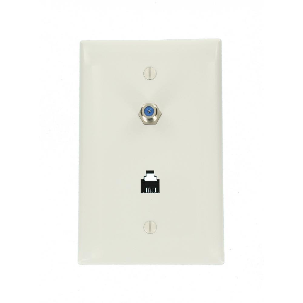 Leviton White 1-Gang Audio Wall Plate (1-Pack) R52-40539-CMW