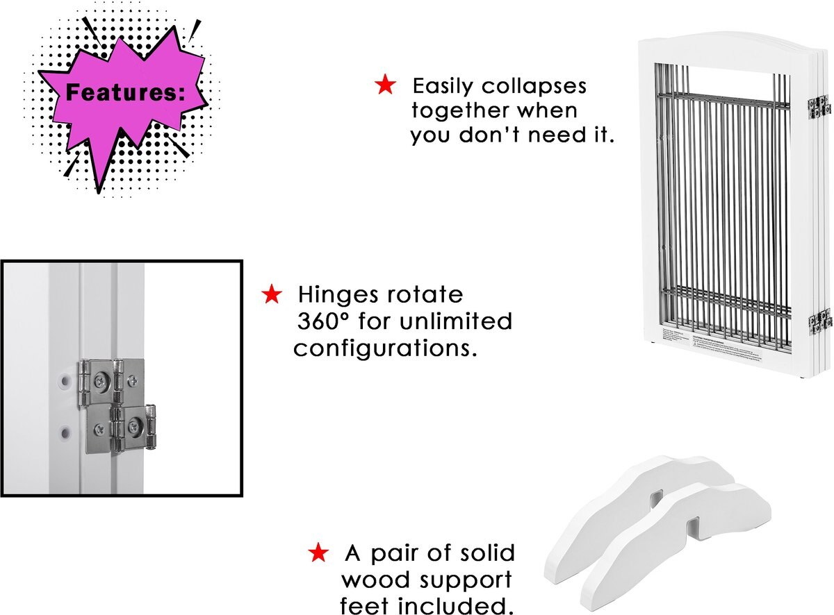 Spirich Freestanding Foldable Wire Dog Gate