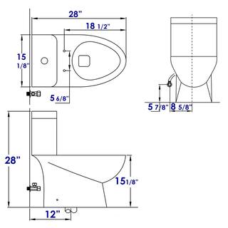 EAGO 1-Piece 1.11.6 GPF Dual Flush Elongated Toilet in White TB346