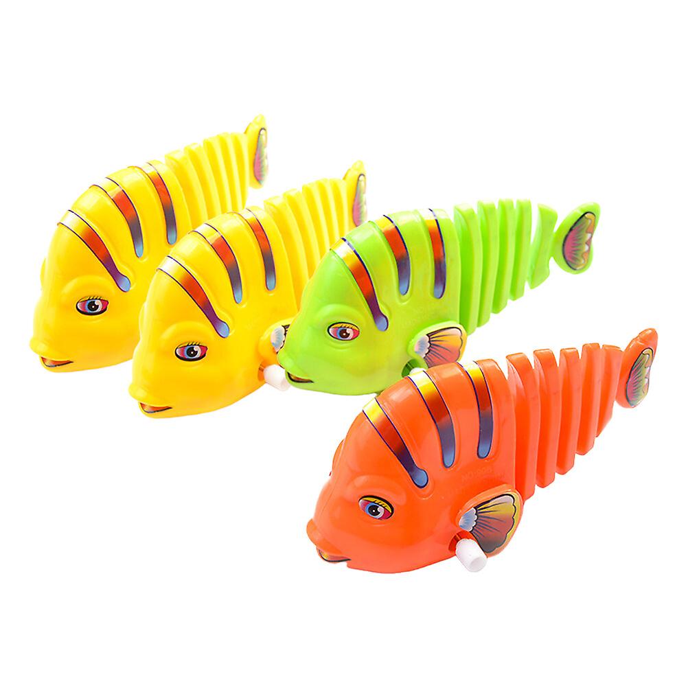 4pcs Fish Bath Toys Clockwork Bathtub Fish Toys Playing Toys For Kids Shower