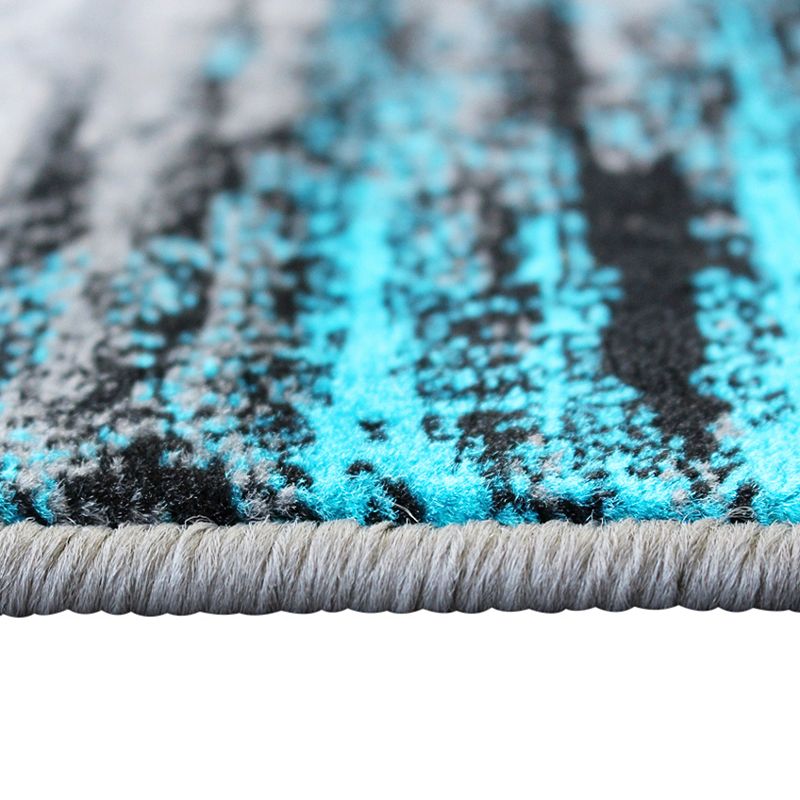 Masada Rugs Masada Rugs Trendz Collection 5'x7' Modern Contemporary Area Rug in Turquoise， Gray and Black - Design Trz863