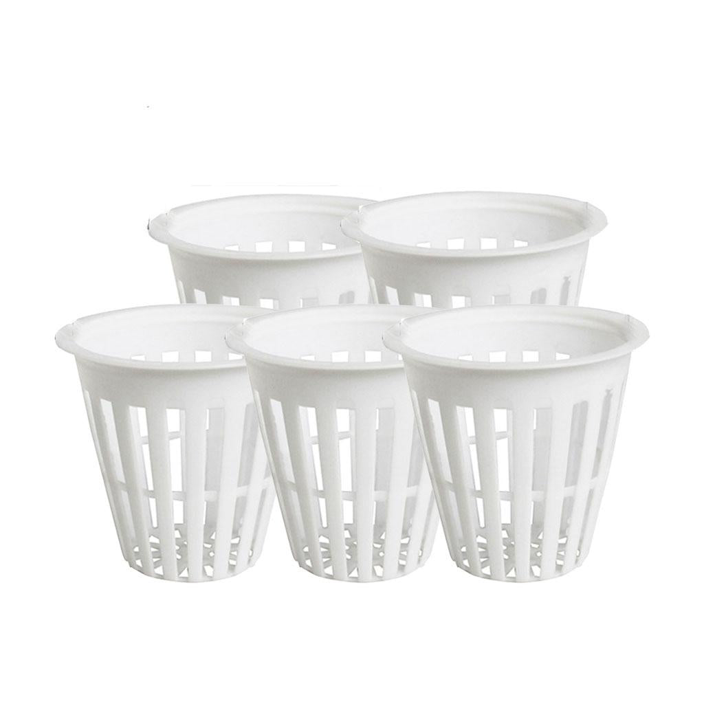 5x Cups Basket Aeroponic Planting Grow Mesh Pots White