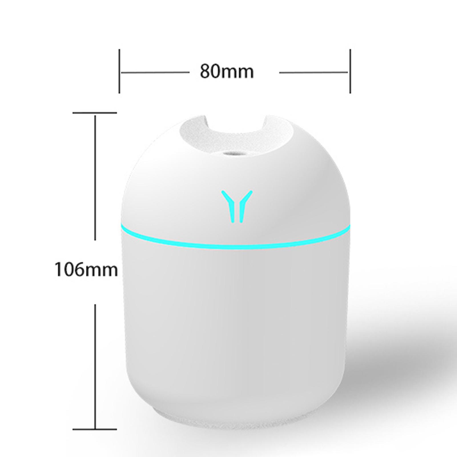 White Small Usb Humidifier， Home Office Desktop Car Humidifier Air Hydration Colorful Ambient Night Light