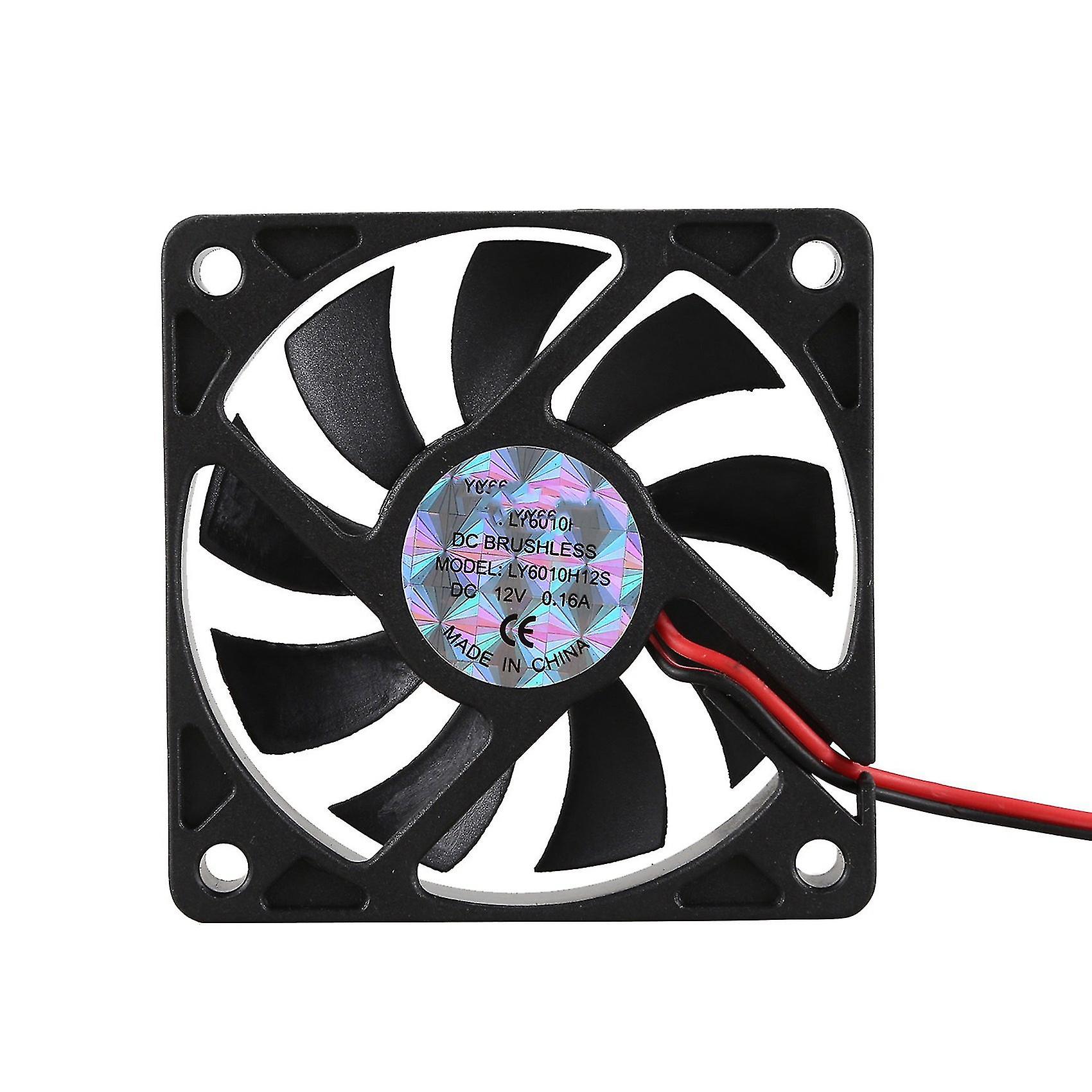 2x Desktop Pc Case Dc 12v 0.16a 60mm 2 Pin Cooler Cooling Fan