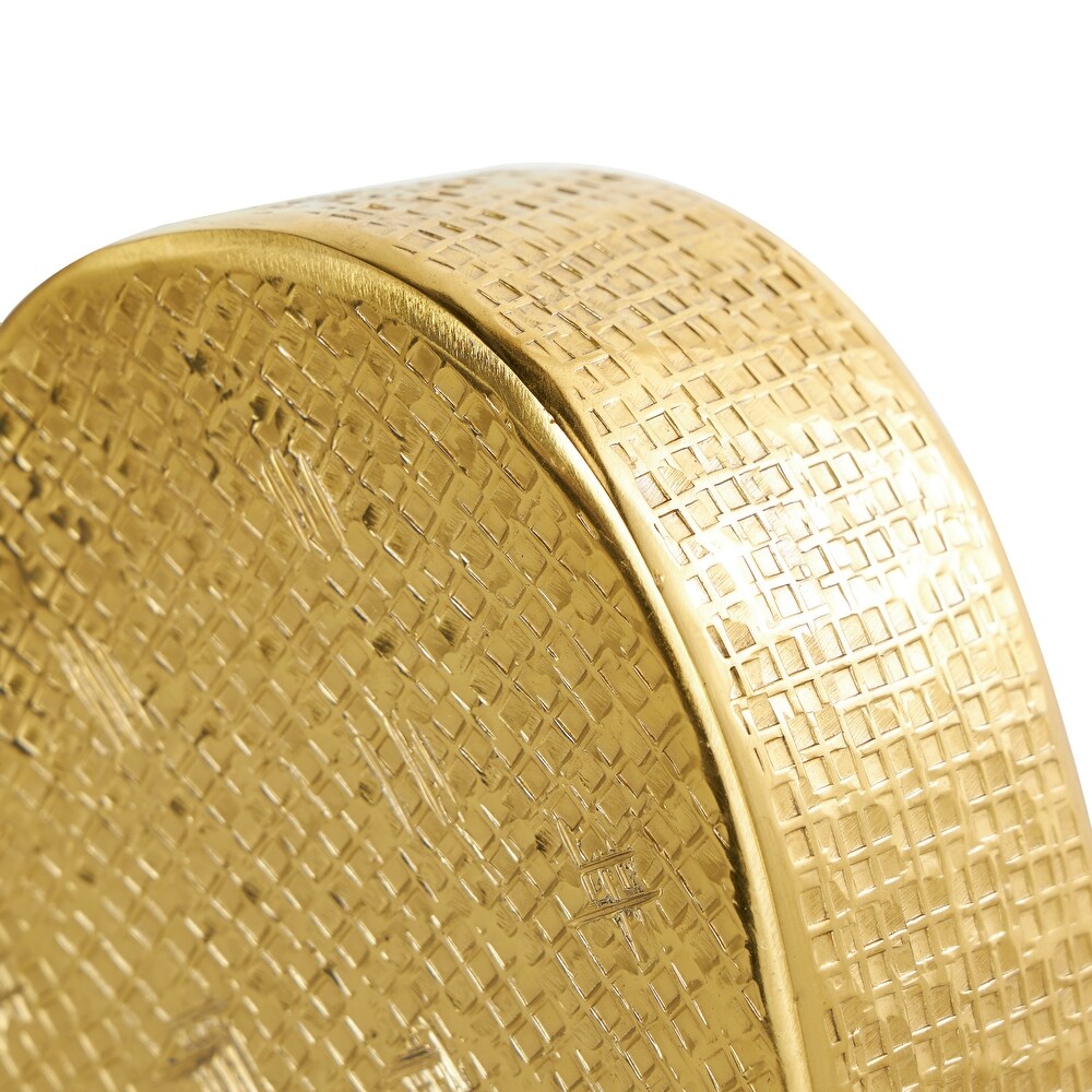 Gold or Silver Aluminum Slanted Heart Sculpture with Cube Textured Exterior