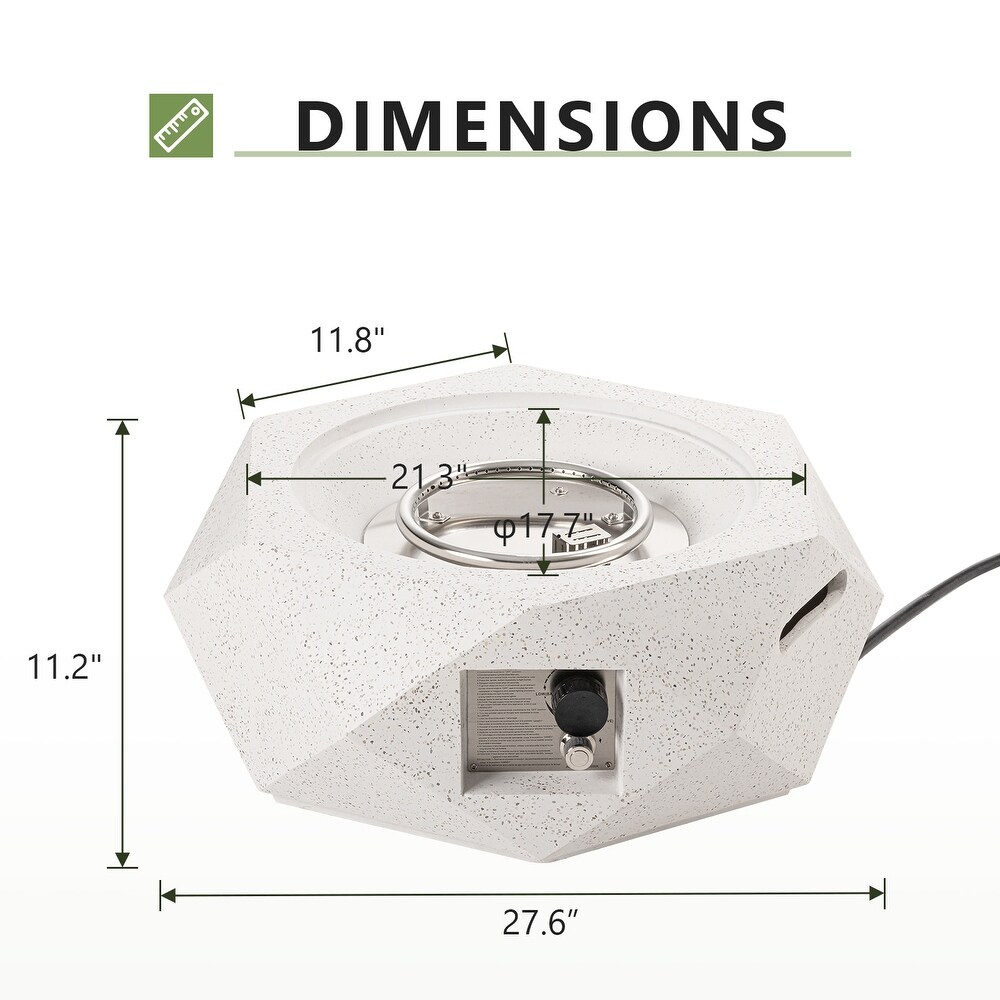 Hexagonal Terrazzo Outdoor Firepit Table