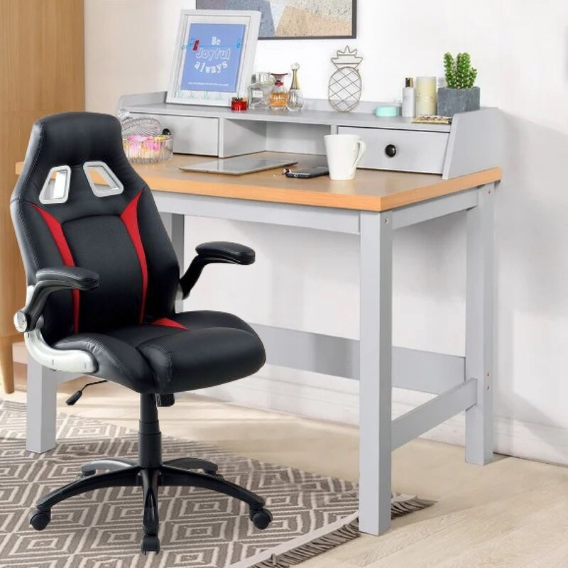 Contemporary Style gaming chair Black office chair Metal comfort chair