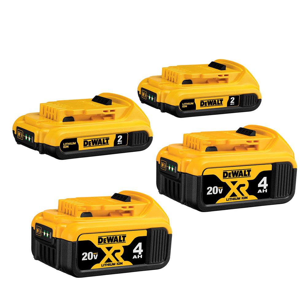 DW 20V MAX Battery Bundle 2x4.0Ah 2x2.0Ah DCB324-4 from DW