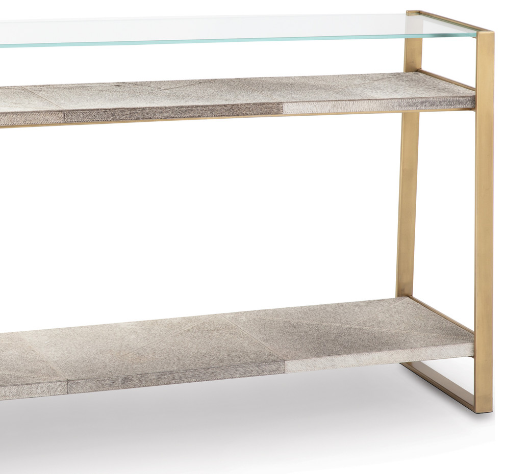 Andres Hair on Hide Console Large  Brass   Contemporary   Console Tables   by Regina Andrew  Houzz