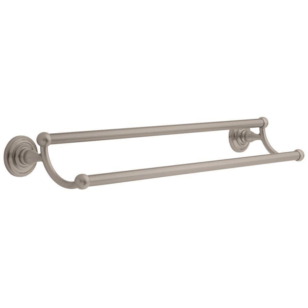 Delta Greenwich 24 in. Double Towel Bar in SpotShield Brushed Nickel 138278