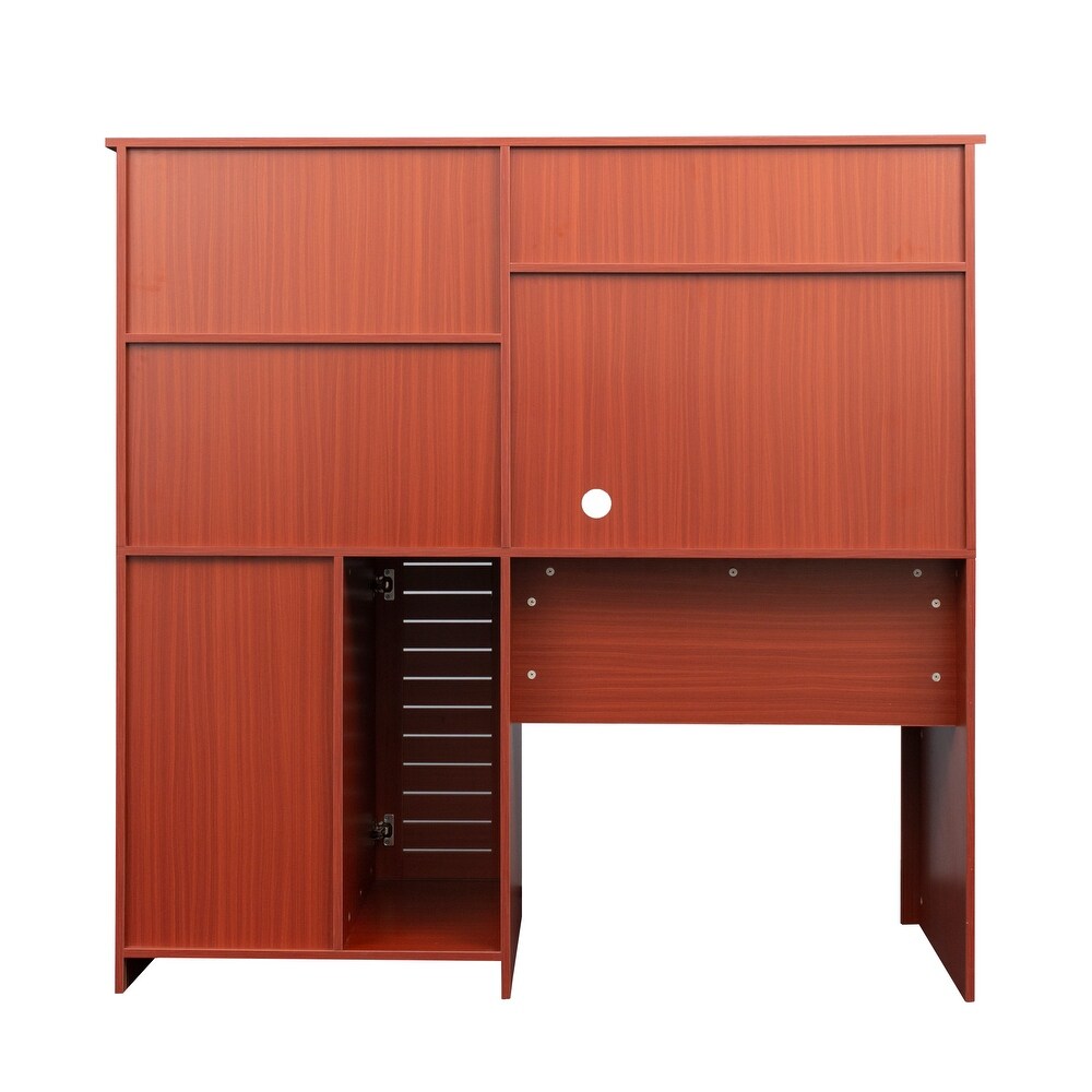 Home Office Wood Computer Desk with Hutch