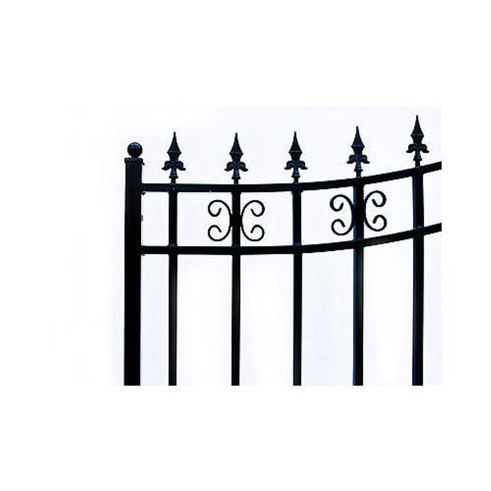 ALEKO St. Louis 14 ft. W x 6 ft. H Black Steel Single Slide Driveway with Gate Opener Fence Gate DG14STPSSLAC1500-HD