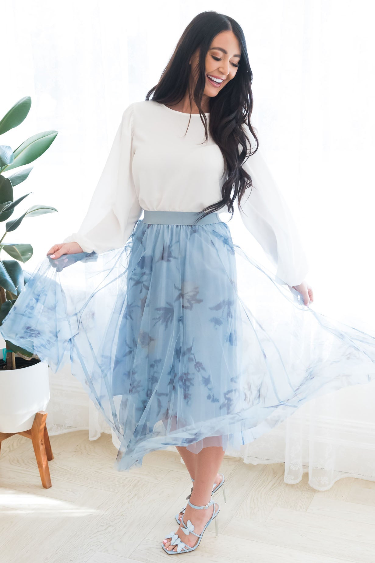 Blooming Buds Modest Tulle Skirt