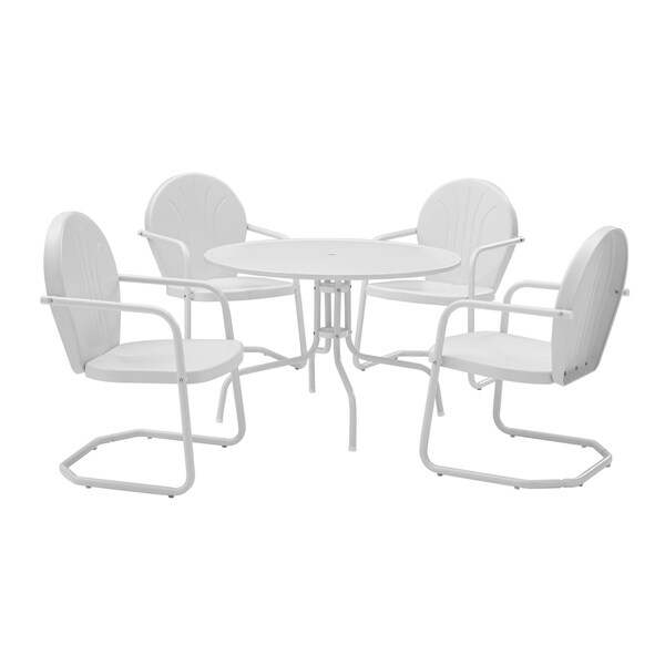 Crosley Griffith White Metal 5piece Outdoor Dining Set