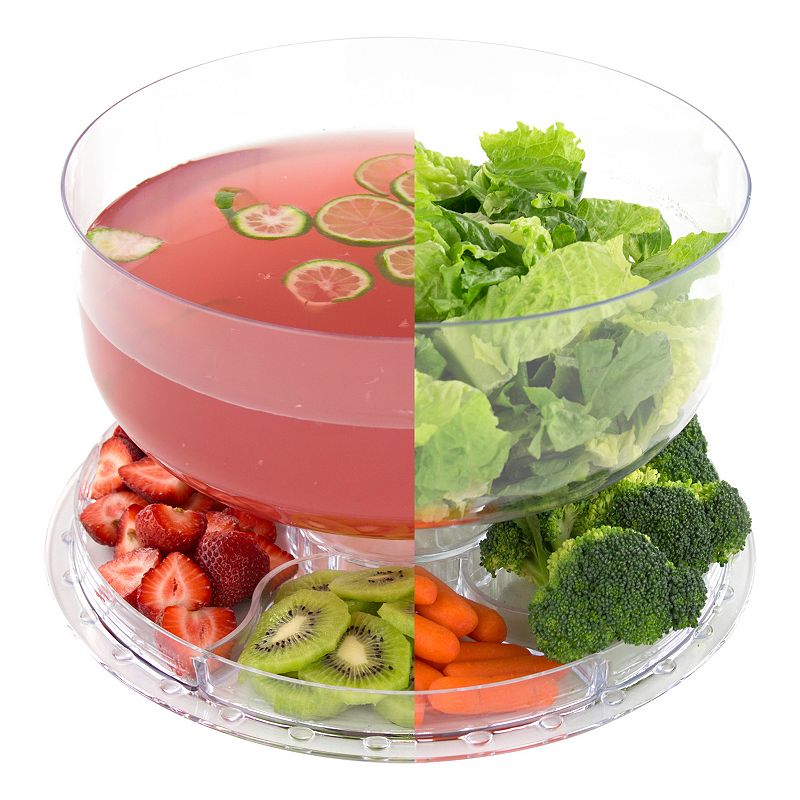 12 Inch Multi-Functional Acrylic Cake Stand， 6 in 1 Serving Stand