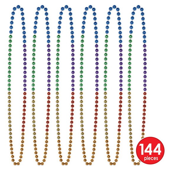 Beistle 53308 Rainbow Beads  7mm x 36