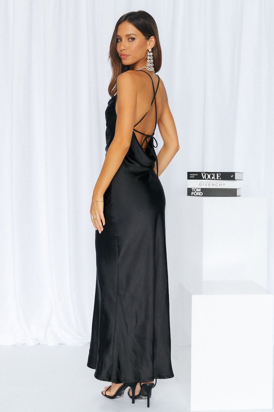 Kissin All Night Maxi Dress Black