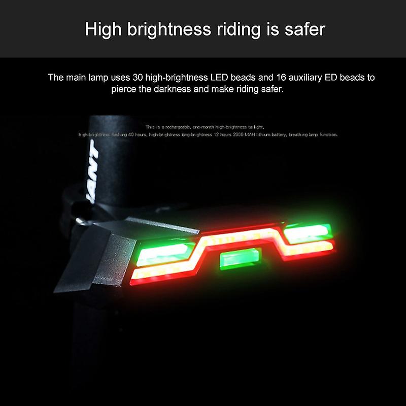 Usb Bike Safety Taillight 3 Colors Bicycle Rear Lamp With Built-in 2000mah Warning Light Mtb Cycling Lantern