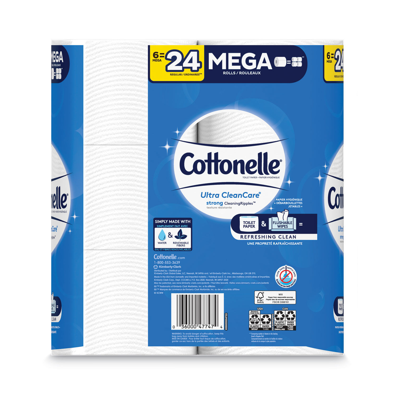 Ultra CleanCare Toilet Paper by Cottonelleandreg; KCC47747