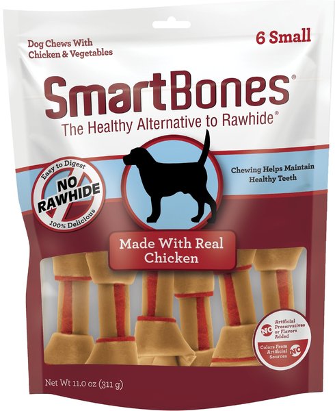 SmartBones Real Chicken Small Chews Dog Treats， 6 count