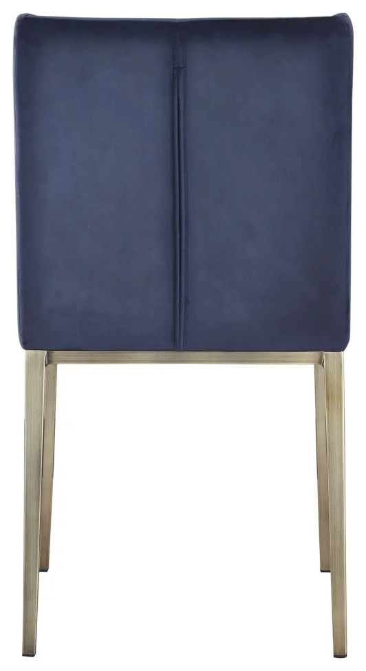 Camelia Contemporary Blue Velvet and Antique Brass Dining Chair  Set of 2   Contemporary   Dining Chairs   by V.S.D Furniture  Houzz