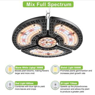 Myfoi 9 IN 2 Pack 80W (2 x 80W) Full Spectrum Grow Lights for Indoor Plants Linkable Plant Grow Light Fixture Daylight HDUFOZWD1215