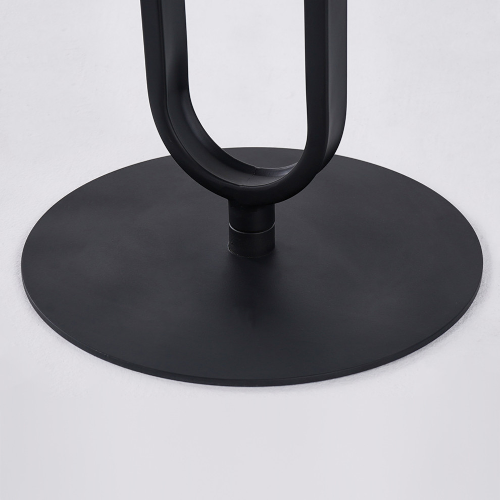 Modern Dark Gray Stone End Table Round Side Table Carbon Steel Base   Transitional   Side Tables And End Tables   by Homary International Limited  Houzz