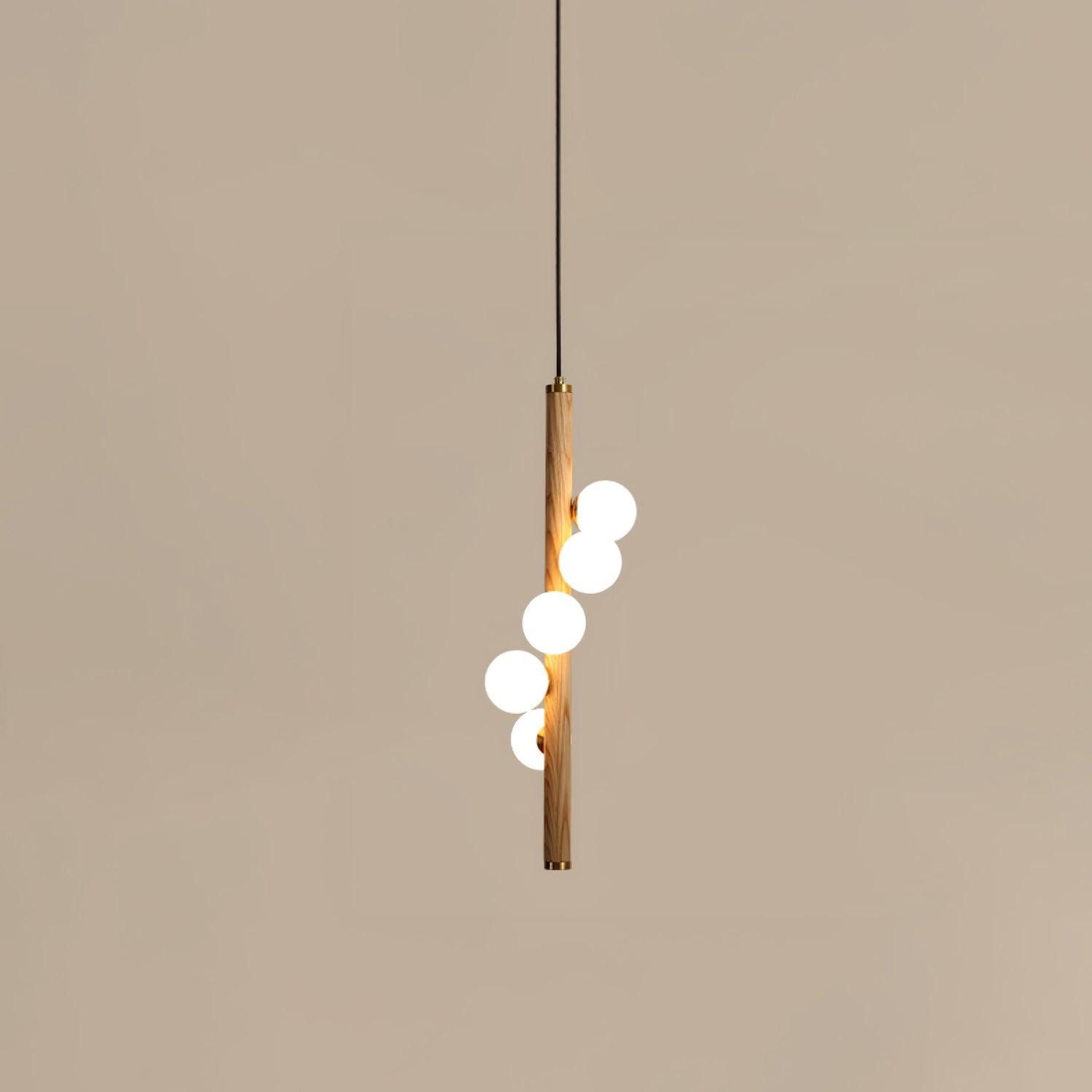 Vertical Orb Timber Pendant Lamp