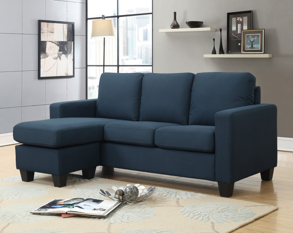 Joshua Sectional Chofa  Peacock Blue   Transitional   Sectional Sofas   by Lorino Home  Houzz