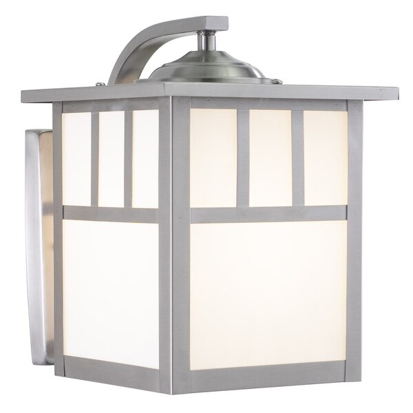 Mission Stainless Steel 1 Light Rectangle Outdoor Wall Lantern White Glass - 7-in W x 9-in H x 9.25-in D Shopping - The Best Deals on Outdoor Wall Lanterns | 26685314