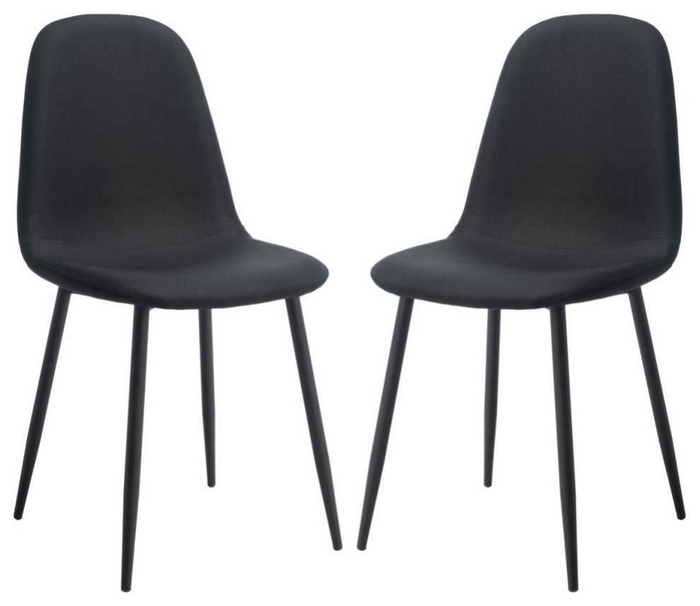 Vonda Dining Chair  Set of 2  Black   Midcentury   Dining Chairs   by Rustic Home Furniture Deco  Houzz