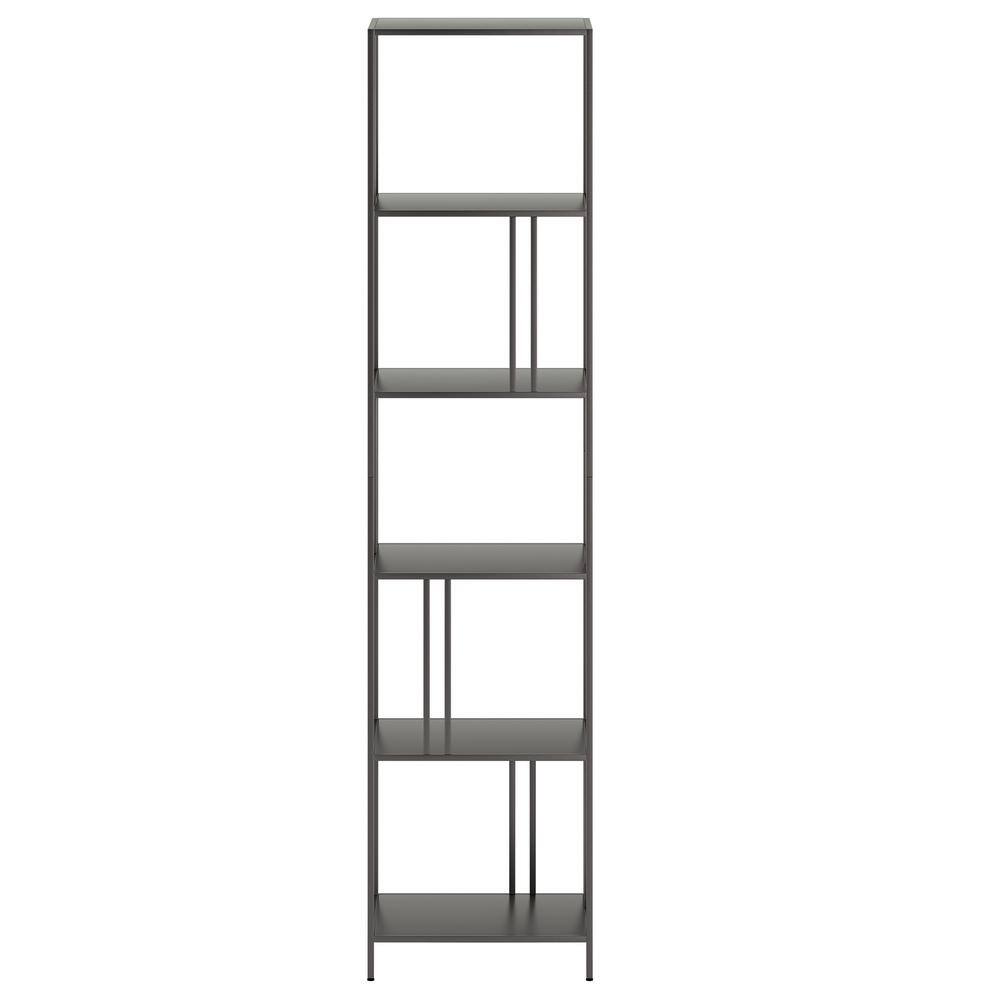 MeyerCross Ernest 76 in. Gunmetal Gray 5-Shelf Standard Bookcase BK0996