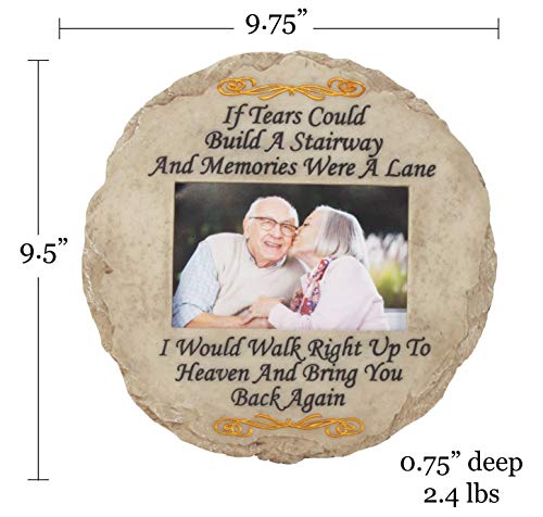 Spoontiques - Garden Décor - If Tears Could Build A Stairway with Picture Memorial Stepping Stone - Decorative Stone for Garden