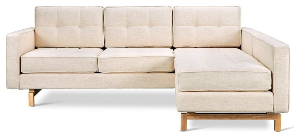 Jane 2 Loft Bi Sectional Bayview Silver / Natural Ash   Transitional   Sectional Sofas   by Old Bones Co.  Studios  Houzz