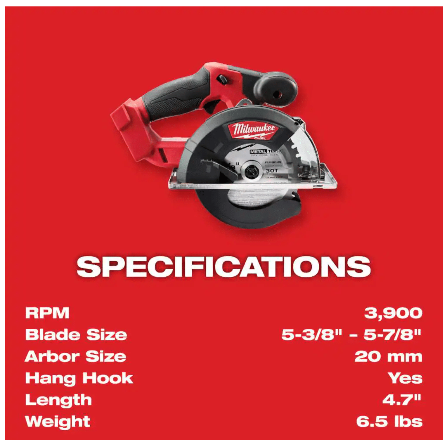 Milwaukee M18 Fuel 18-Volt Lithium-Ion Brushless Cordless Metal Cutting 5-3/8 in. Circular Saw (Tool-Only) w/ Metal Saw Blade (2782-20)