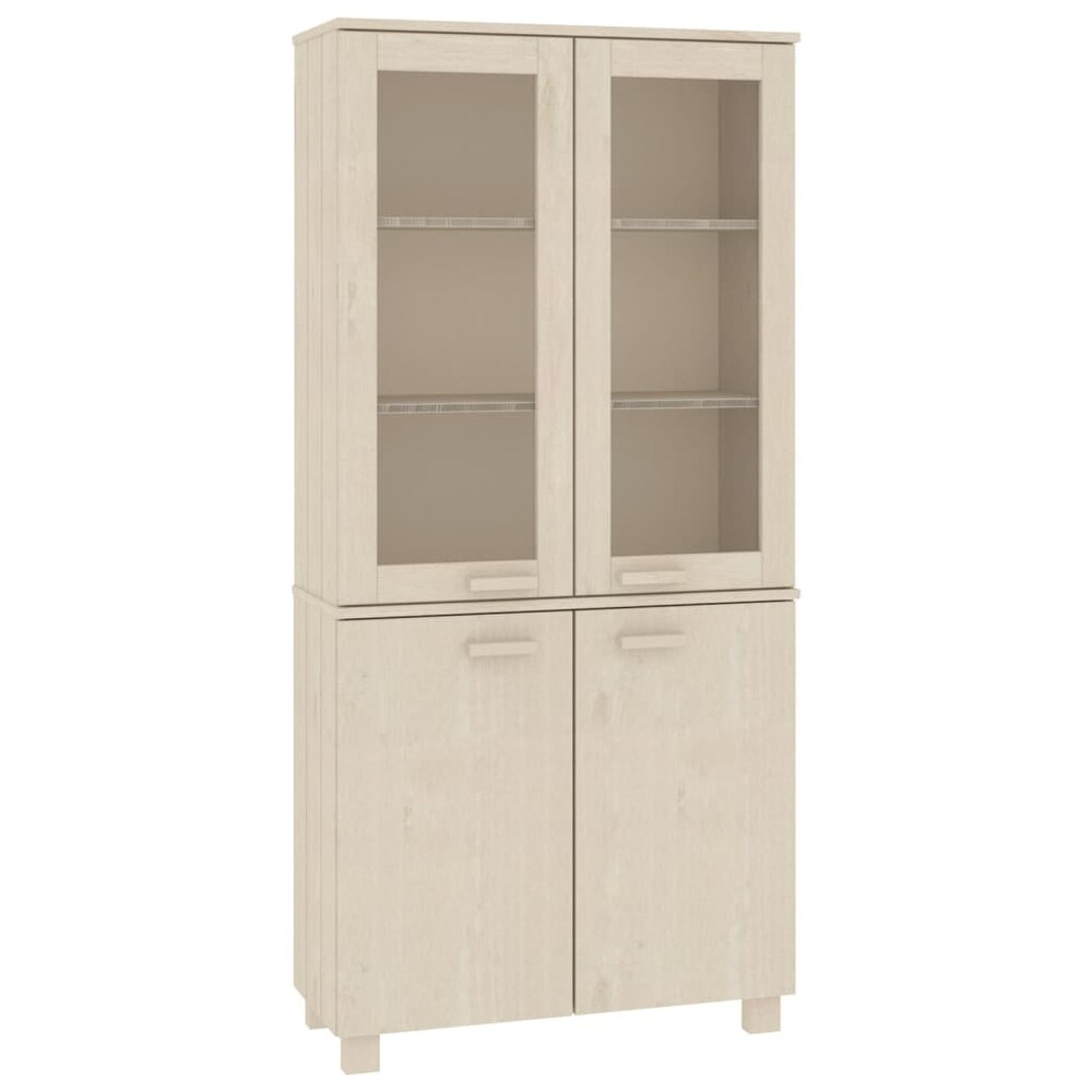 vidaXL Drawer Cabinet Display Cabinet for Living Room HAMAR Solid Wood Pine   33.5\