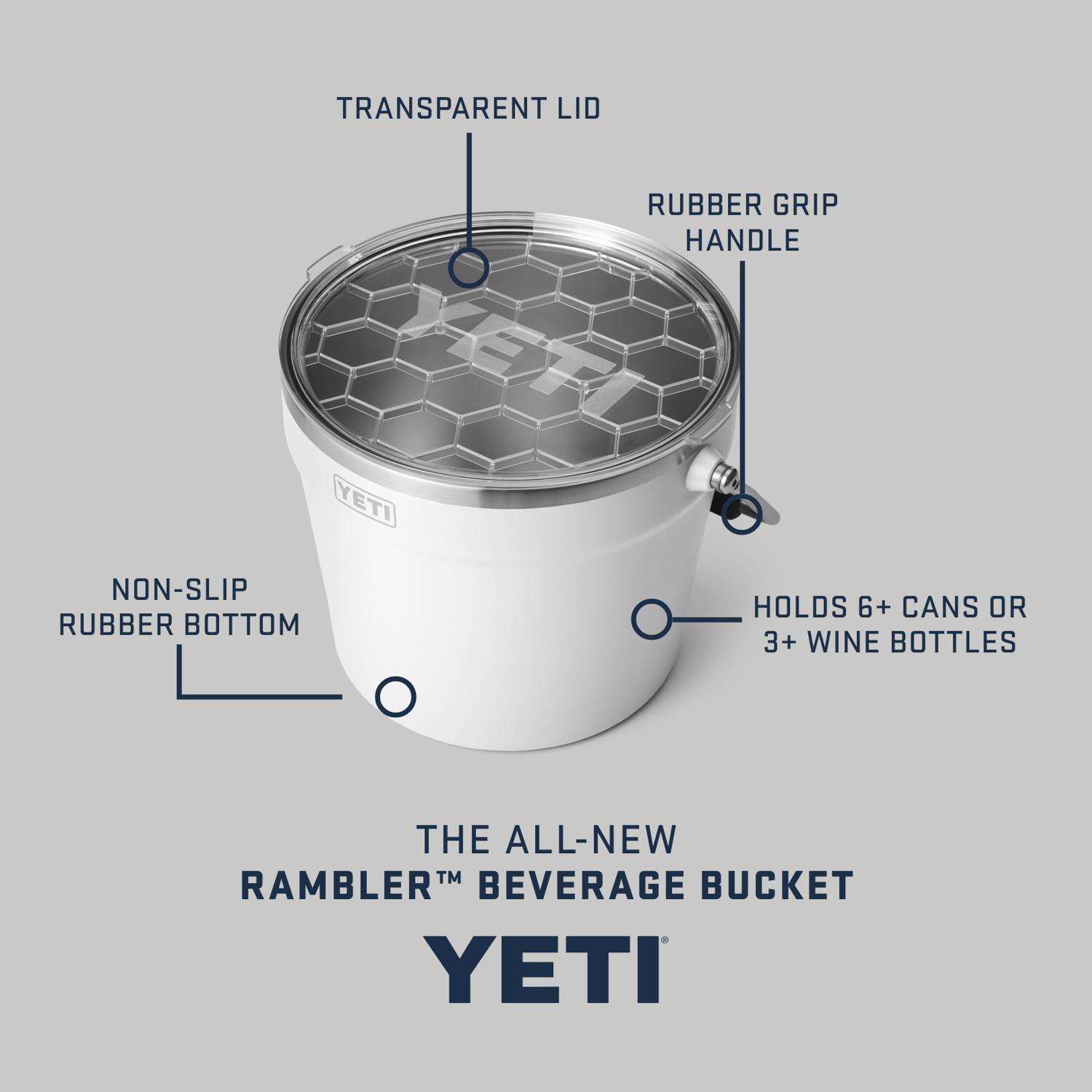 YETI Rambler 256 oz White Stainless Steel Beverage Bucket